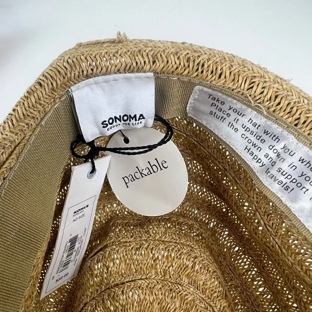 Sonoma Goods for Life Women's Tan and Black Hat